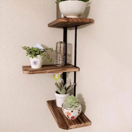 3 Tier Ledge Corner Shelf Modern Floating Wall Shelves Storage Display Shelving