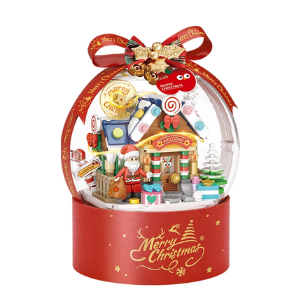 LOZ Christmas Winter House Snow Globe Mini Bricks LED Building Toy Gift 466pcs
