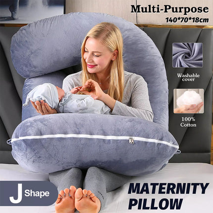 J-Shape Maternity Pregnancy Pillow Nursing Sleeping Feeding Body Support