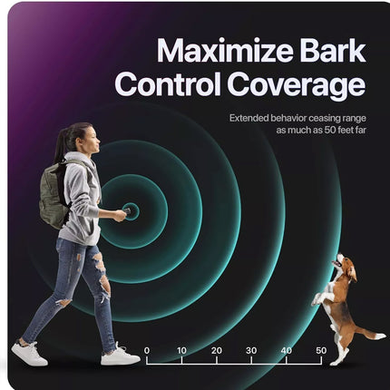 Dog Anti Barking Device with 50FT Control Range Ultrasonic Dog Bark Deterrent Black