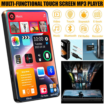 Bluetooth MP4/MP3 Touch Scree HiFi Music Player FM Radio Support 256GB
