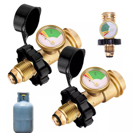 2Pack QCC Gas Pressure Gauge Level Indicator Propane LPG Bottle Cylinder Adaptor