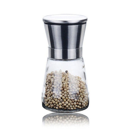 Small Stainless Steel Salt and Pepper Grinder Manual Ceramic Mills Glass Kitchen