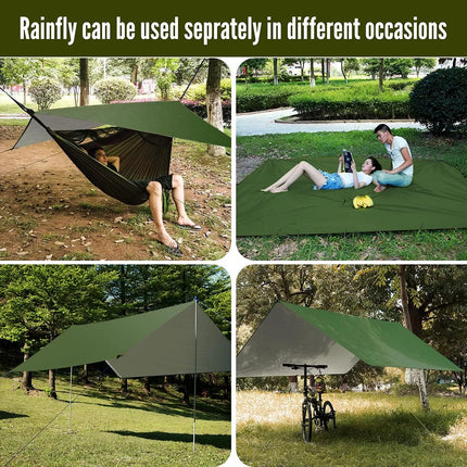 2 Person Camping Hammock with Mosquito Net, Hiking Tent Tarp Hammock Rain Fly