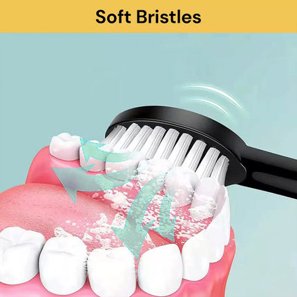 Electric Toothbrush Care tooth Toothbrush With 4 Brush Heads Rechargeable Black