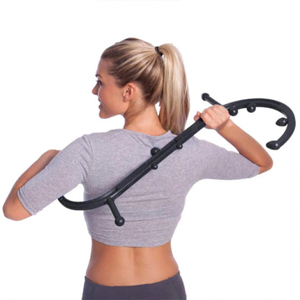 Trigger Point Massage Tool Self Massager Massage Cane Hook Muscle Knot Remover Black