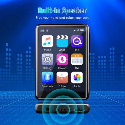 Bluetooth MP4/MP3 Touch Scree HiFi Music Player FM Radio Support 128GB