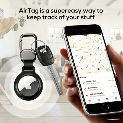 For Apple AirTag Heavy Duty Metal Case Air Tag Shell Shockproof Cover Black