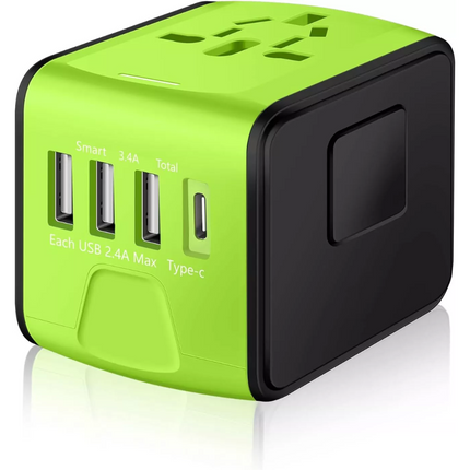 FAST 3.4 / 5A Universal Travel Adapter 3 USB &Type-C Outlet Converter Plug Power