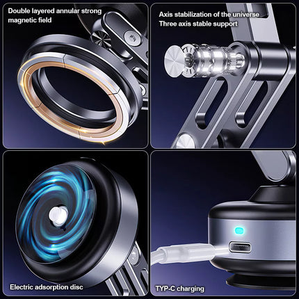 Electric Vacuum Suction Car Phone Mount 360° Rotation Phone Holder ES