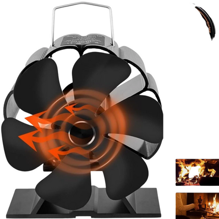 6 Blade Cocoon Fan For Wood Log Burner Stove Fireplace Quiet Low Noise Heat Fire