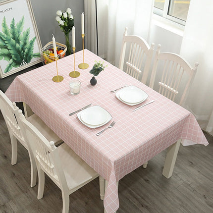 Nordic Powder Rectangle Table Cloth Water Stain Resistant PEVA Party Tablecloth Desk Cover Mat