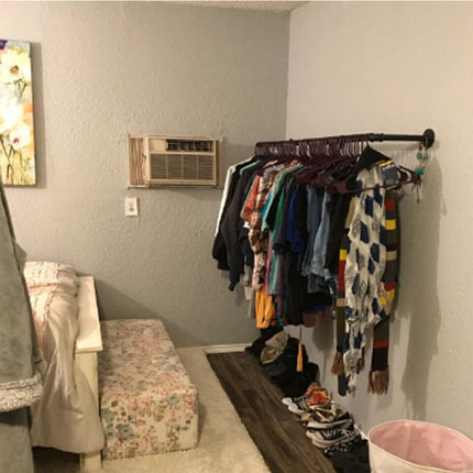 Clothes Rack Industrial Pipe Wall Mounted Garment Rack Hanging RodCloset Storage