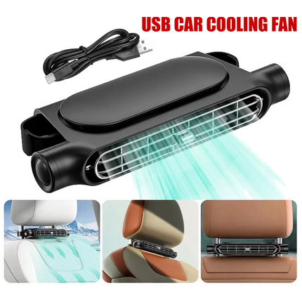 Mini USB Car SUV Seat Back Cooling Fan Portable 3 Speed Headrest Silent Cooler