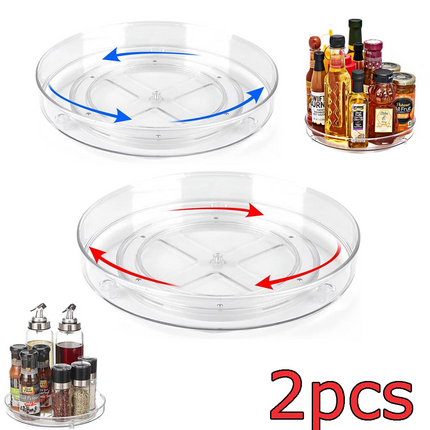 Round Rotating Kitchen Cupboard Spice Jars Dispenser Storage Tray Rack Organiser