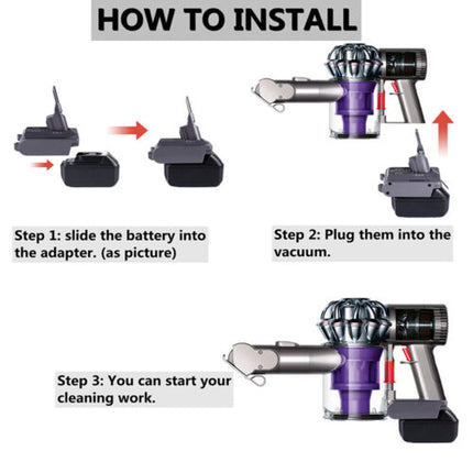 Adapter For Makita Milwaukee Dewalt Bosch 18V Battery Convert To Dyson V6 V7 V8