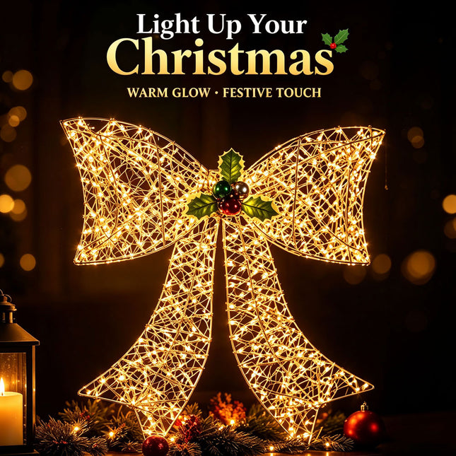 Light Up Your Christmas with a Stunning LED Bow Light – Festive Decoration for Doors, Windows & Outdoor Spaces