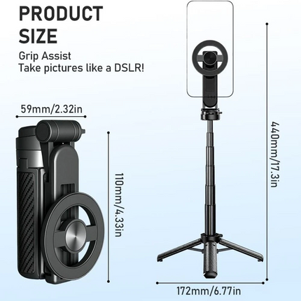 4 in 1 Magnetic Bluetooth Selfie Stick Holder Handheld Tripod Stand for iPhone