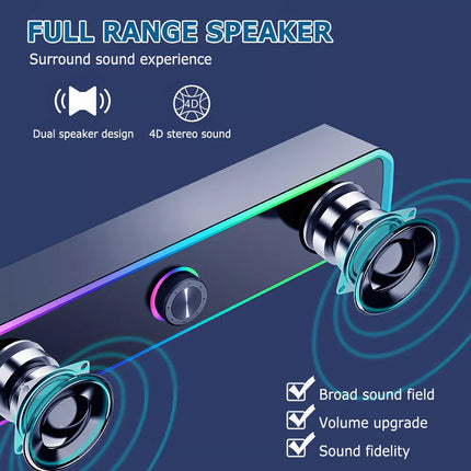 USB Wired PC Speakers Computer Stereo Speaker USB Powered for Desktop PC Laptop