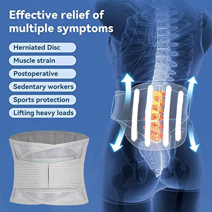Therapy Lumbar Lower Back Brace Support Belt Sciatica Pain Relief Posture Unisex L