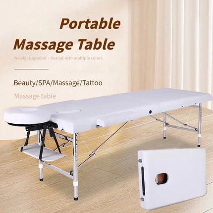 White Portable Folding Massage Table Bed Beauty Acupuncture Spa Chair Adjustable 180cm