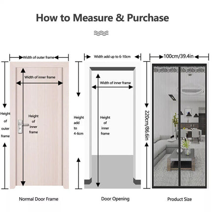 Oversize Magnetic Screen Door Heavy Duty Mosquito Bug Insect Net Screen Barrier