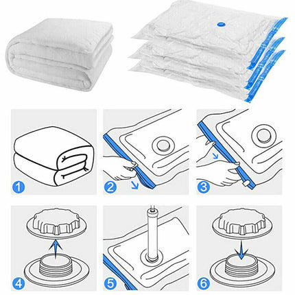 12X Vacuum Storage Bags Clothes Sealer Bags Space Saver Storage Seal Compressing Medium (50 x 70cm)