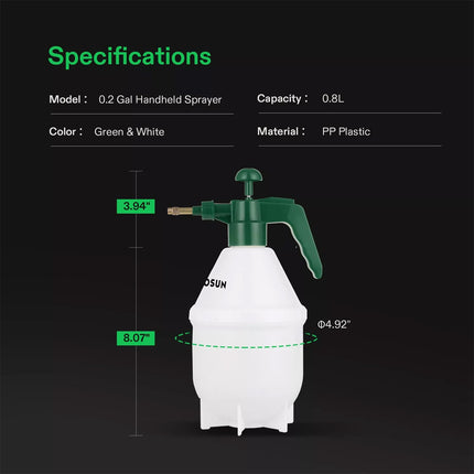 0.8L Handheld Garden Pump Sprayer, Lawn Pressure Water Spray Bottle