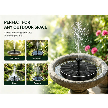 Solar Fountain Pump Floating Bird Bath Fountain Garden Pond Water Feature Outdoor Decor