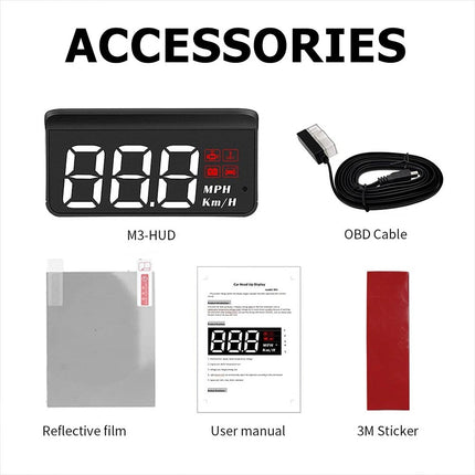 Speedometer Universal Car HUD Digital Head Up Display Speed Control Warning