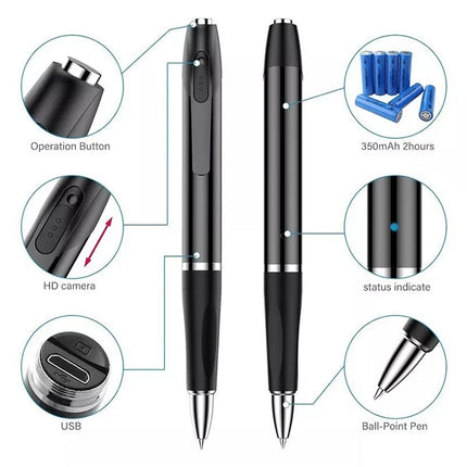 1080P HD Clip On Mini Hidden Camera Pen Video Recorder Cam DV DVR Camera Pen + 64G