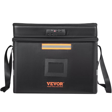 Fireproof Document Box Waterproof Safe Storage Bag w/ Password Zipper Lock