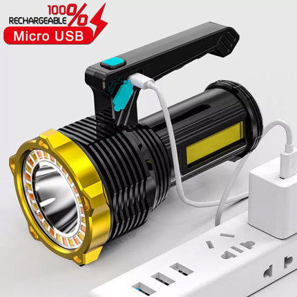 2Pcs 12000000LM LED Flashlight Super Bright Torch USB Rechargeable Lamp High Powered