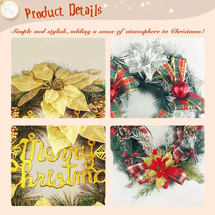 Christmas Xmas Wreath Garland Door Wall Tree Home Hanging Ornament Decor Glitter #5