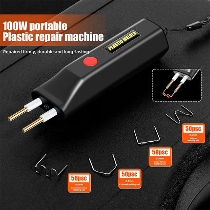 Hot Stapler Gun Plastic Welder Repair Car Bumper Welding Machine with 200 Staple Black