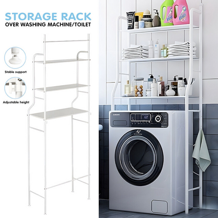 Premium 3 Tier Over Washing Machine Storage - Bathroom Laundry Toilet Shelf Unit