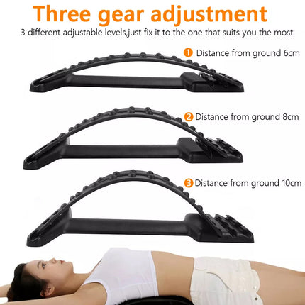 Back Stretcher Pain Relief Massager Brace Lumbar Waist Fitness Spine Stretcher