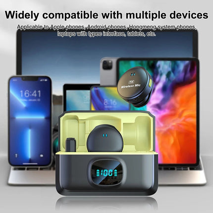 2 Pack Wireless Lavalier Microphone For Phone iPhone ipad Android Vlog Tiktok Q8