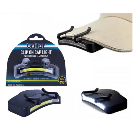 2* Cob Clip-On LED Headlamp 200 Lumens Outdoor Camping Light for Cap Hat