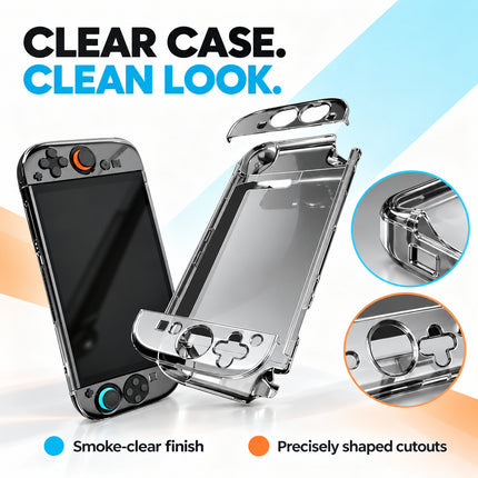 Nintendo Switch 2 Accessories Kit Carry Case Clear Protective Case Tempered Glass Stand & Grips