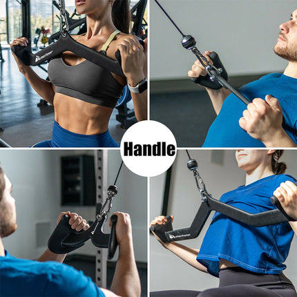 Cable Pulley Attachment Gym Accessories LAT Pull-Down Bar V-Grip Handle Mid