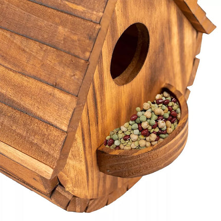 Rustic Wooden Birdhouse for Outdoor Gardens Durable Weather-Resistant Design