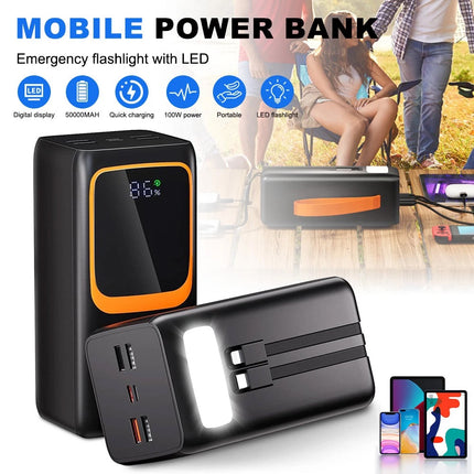 50000mAh Bank Power 22.5W PD Fast Charging F/phone Outdoor Camping Power Supply