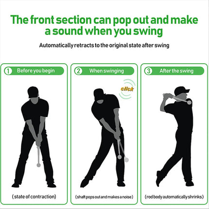 Golf Swing Practice Stick Telescopic Trainer Master Training Aid Posture Correct  （black）