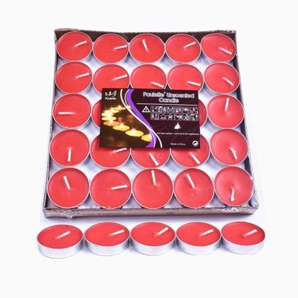 Bulk Tealight Candles 10-1000pcs Long Burning Unscented Tea Lights for Party Wed Red-4 Hours