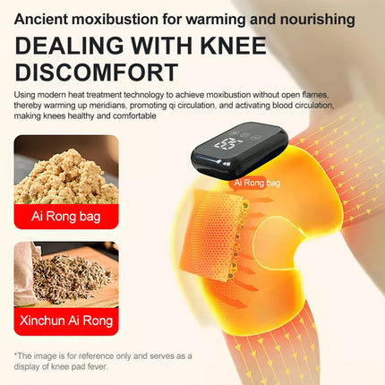 2 X Knee Massager Heated Knee Brace Wrap Pain Relief Heated Knee Pad Stress Relief Black