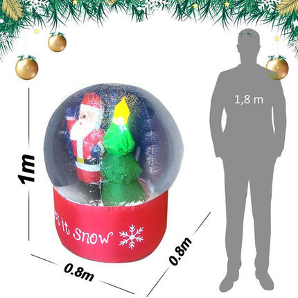 Inflatable Christmas Decoration Santa Claus and Christmas Crystal Snow Fountain