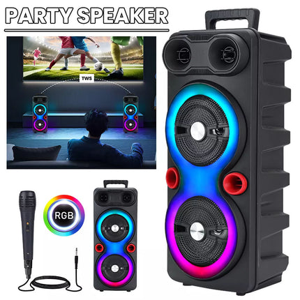 2000W Loud Bluetooth Speaker Portable Party Outdoor Wireless Subwoofer with Mic