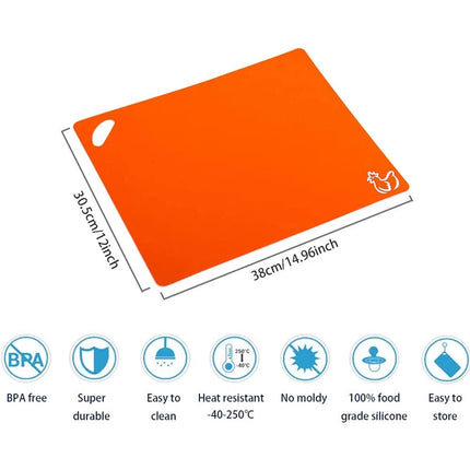 Cutting Board Mats Set Extra Thick Flexible Plastic Kitchen Chopping PP Board