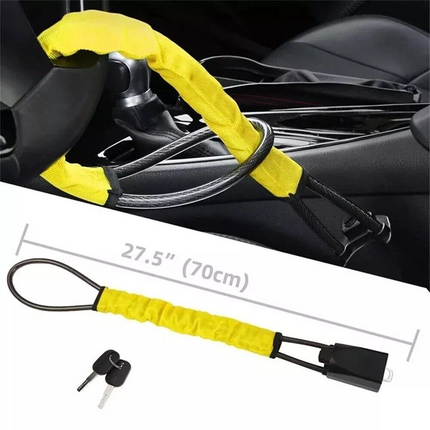 Universal Steering Wheel Lock with 2 Key Seat Car Belt Lock Anti-Theft Device
